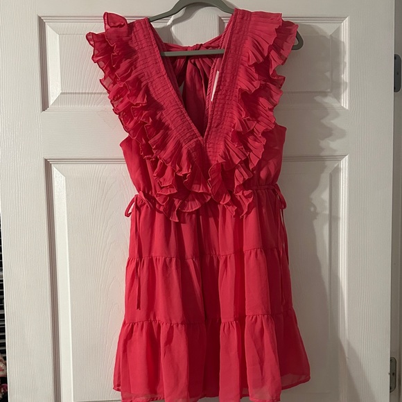 Mustard Seed Dresses & Skirts - Mustard Seed Vibrant Pink Ruffled Dress